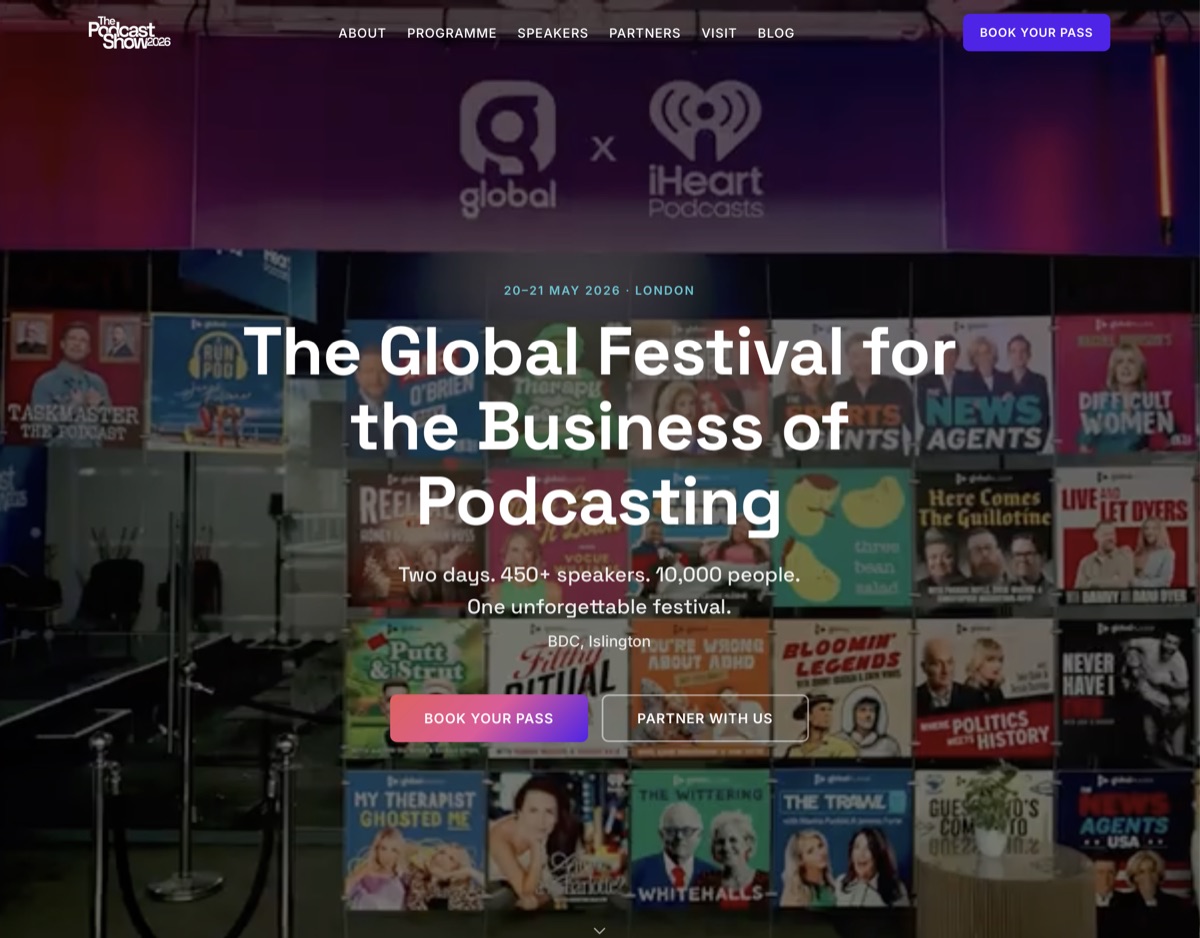 The Podcast Show London website